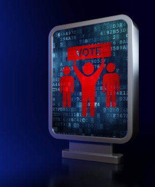 Siyasi kavram: billboard arka plan üzerinde seçim kampanyası