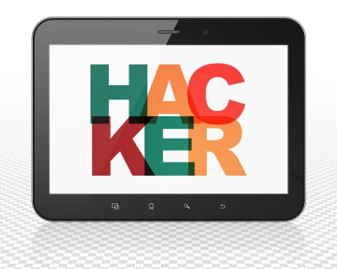 Güvenlik kavramı: Tablet Pc bilgisayar Hacker'ndeki ile