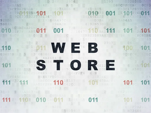 Web design concept: Web Store on Digital Data Paper background — Stock Photo, Image