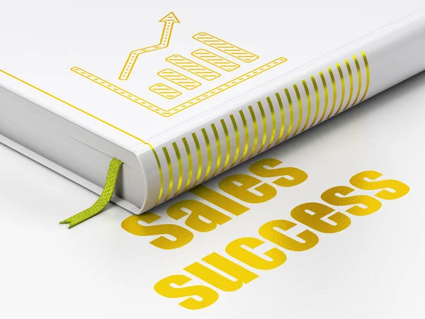 Advertising concept: book Growth Graph, Sales Success on white background — Stock Photo, Image