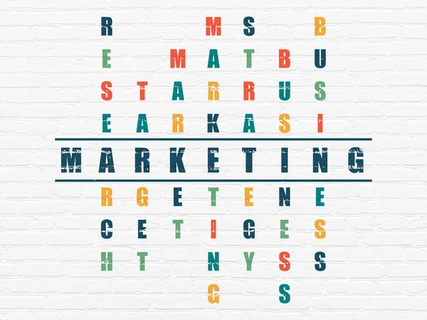 Reclame concept: Marketing in kruiswoordraadsel — Stockfoto