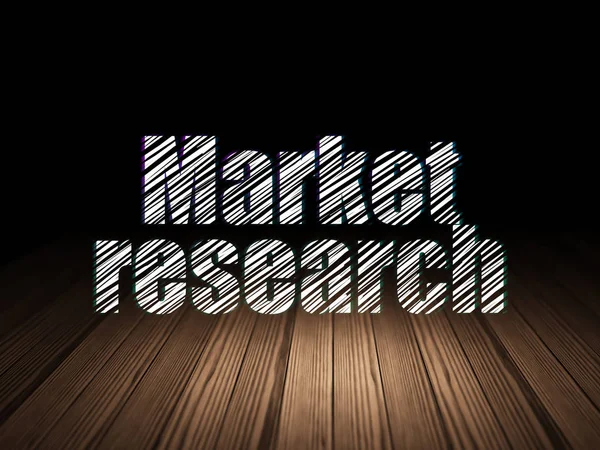 Advertising concept: Market Research in grunge dark room — Stock Photo, Image