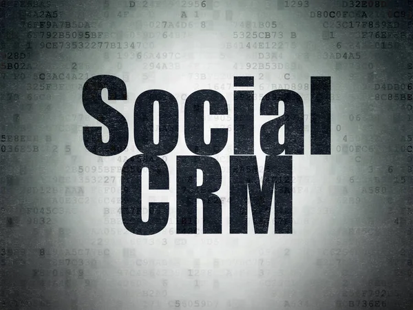 Concetto di pubblicità: CRM sociale su sfondo Digital Data Paper — Foto Stock
