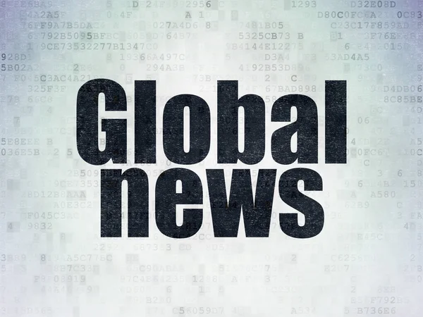 News concept: Global News on Digital Data Paper background — Stock Photo, Image