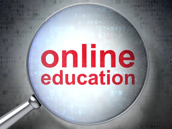 Education concept: Online Education with optical glass — Stock Photo, Image