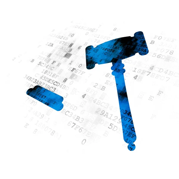 法律概念：Gavel on digital background — 图库照片