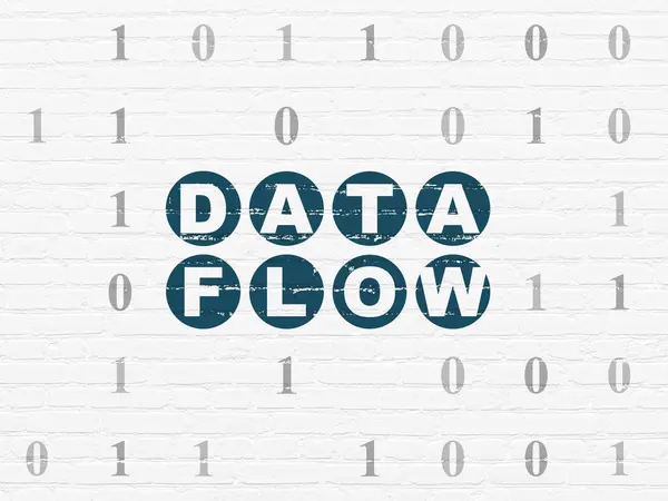 Concepto de datos: flujo de datos en el fondo de la pared —  Fotos de Stock