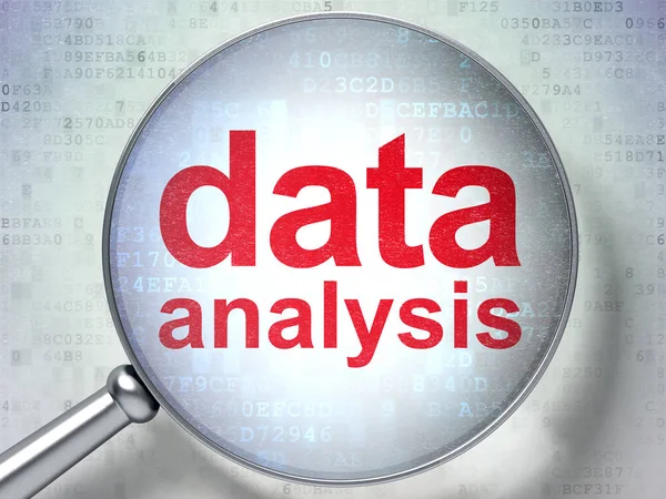 Gegevens concept: data-analyse met optisch glas — Stockfoto