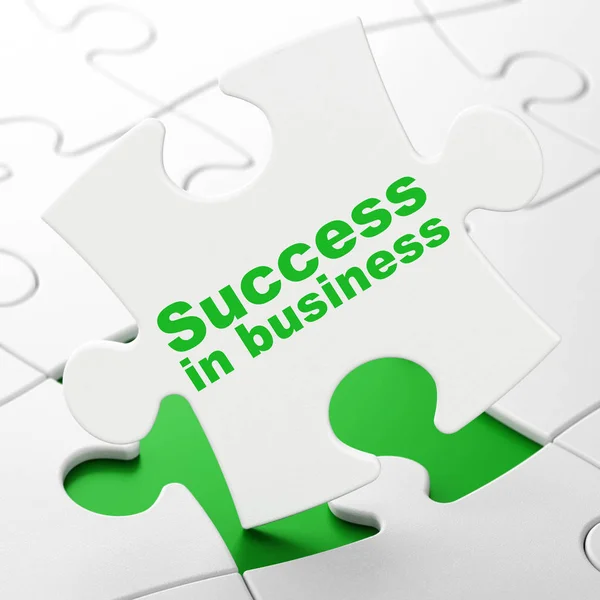 Concepto de negocio: Éxito en el negocio en el fondo del rompecabezas —  Fotos de Stock