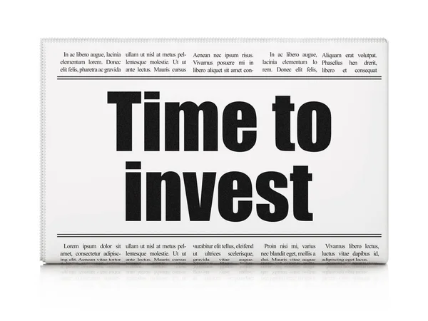 Conceito de linha do tempo: manchete do jornal Time To Invest — Fotografia de Stock