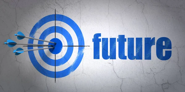 Time concept: target and Future on wall background — Stock Photo, Image