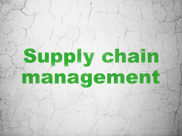 Concept marketing : Supply Chain Management sur fond mural — Photo