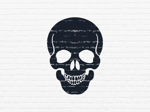 Gezondheid concept: Scull op muur achtergrond — Stockfoto