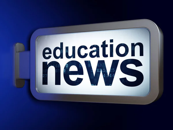 ニュース概念: ビルボードの背景に教育ニュース — ストック写真
