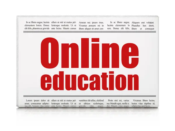 Studienkonzept: Zeitungsschlagzeile Online-Bildung — Stockfoto