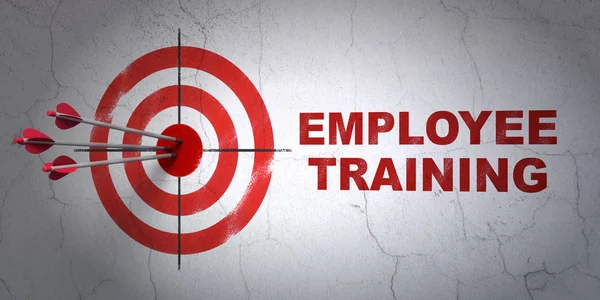 Education concept: target and Employee Training on wall background — Stock Photo, Image