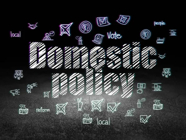 Politics concept: Domestic Policy in grunge dark room