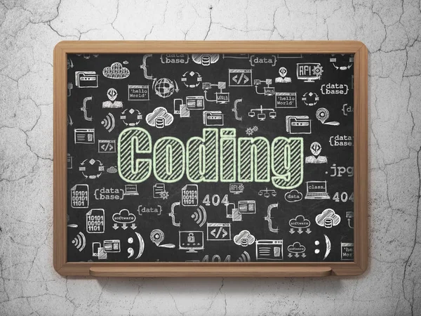 Концепция базы данных: кодирование в школьном совете — стоковое фото