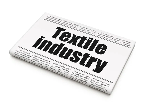 Concepto de fabricación: titular del periódico Industria textil — Foto de Stock