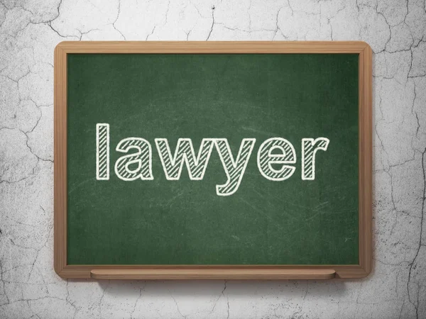 Conceito de lei: Advogado sobre fundo quadro-negro — Fotografia de Stock