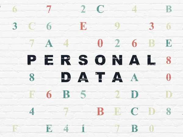 Informatie concept: persoonlijke gegevens op muur achtergrond — Stockfoto