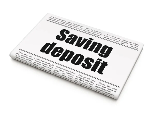 Concetto di denaro: titolo del giornale Deposito di risparmio — Foto Stock