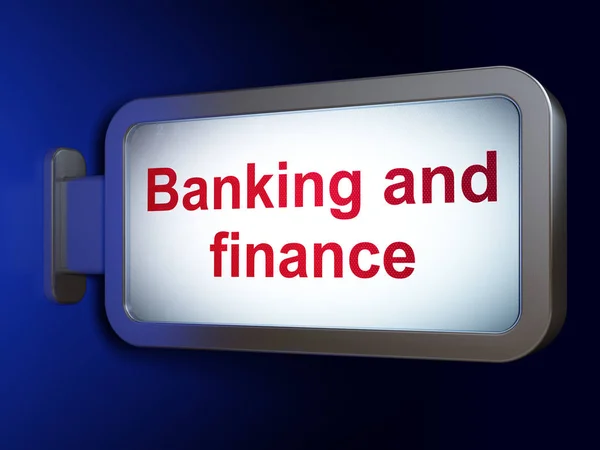 Conceito bancário: Banking And Finance on billboard background — Fotografia de Stock