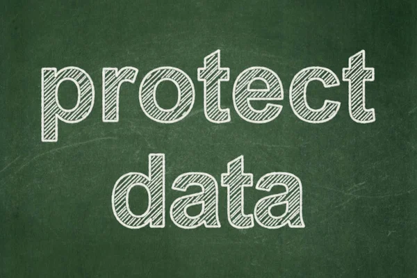 Concetto di sicurezza: proteggere i dati sullo sfondo della lavagna — Foto Stock