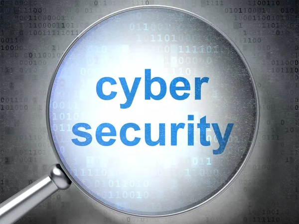 Säkerhetskoncept: Cyber Security med optiska glas — Stockfoto