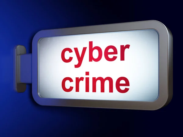 Концепция безопасности: киберпреступность на фоне рекламного щита — стоковое фото