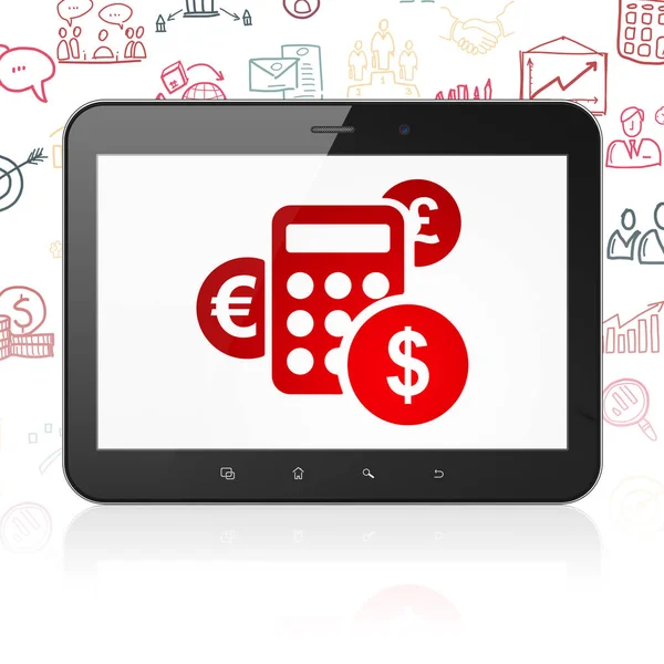 Concepto de Finanzas: Tablet Computer con Calculadora en pantalla —  Fotos de Stock