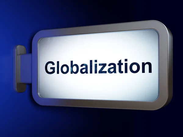 Concepto de negocio: Globalización en el fondo de la cartelera — Foto de Stock