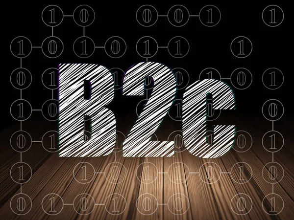 Business concept: B2c in grunge dark room — Stock Photo, Image