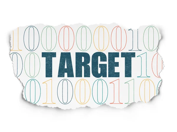 Affärsidé: Target på sönderrivet papper bakgrund — Stockfoto