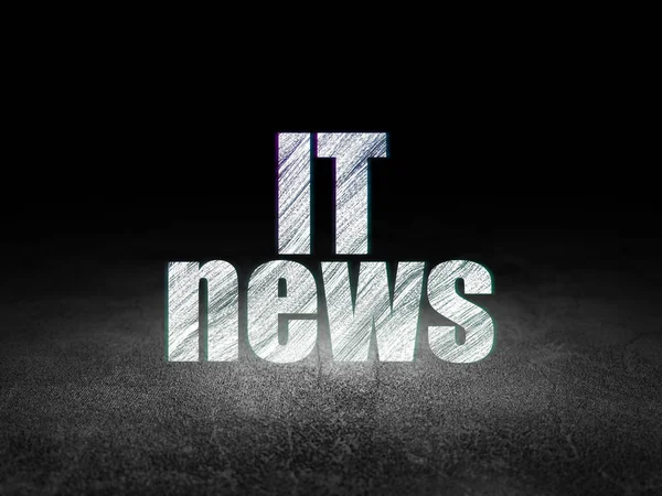 Concept d'actualités : IT News en salle noire grunge — Photo