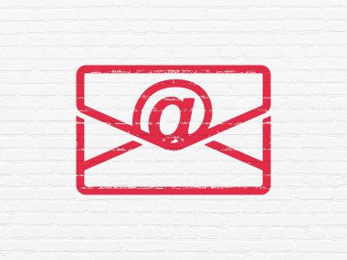 Ekonomi kavramı: duvar arka plan üzerinde e-posta