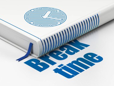 Zaman kavramı: kitap saat, Break zaman beyaz arka plan üzerinde