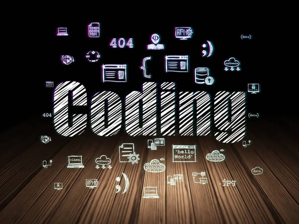 Concetto di software: codifica in camera oscura grunge — Foto Stock