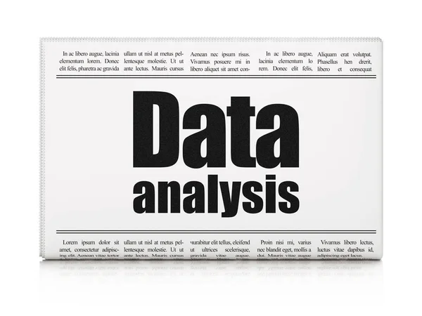 Information koncept: tidningsrubrik dataanalys — Stockfoto