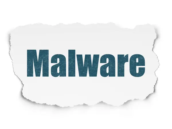 Security concept: Malware on Torn Paper background — Stock Photo, Image