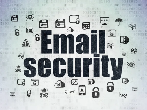 Концепция безопасности: Безопасность электронной почты на фоне цифровых документов — стоковое фото