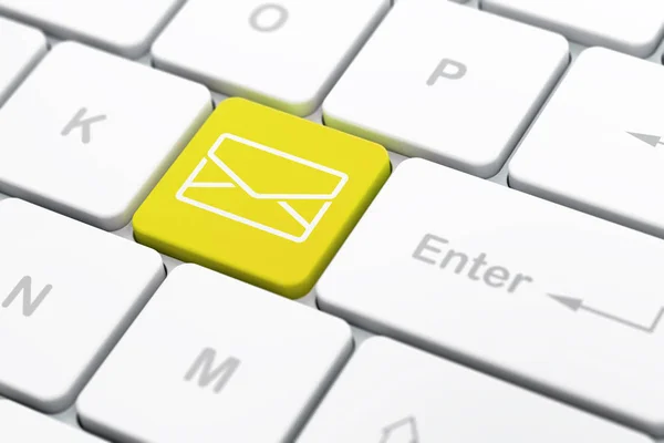 Koncepcja Biznesowa: e-mail na tle klawiatury komputera — Zdjęcie stockowe