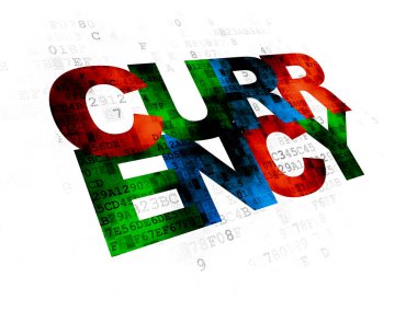 Para kavramı: dijital arka plan üzerinde para birimi