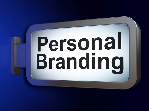 Маркетинговая концепция: персональный брендинг на фоне рекламного щита — стоковое фото