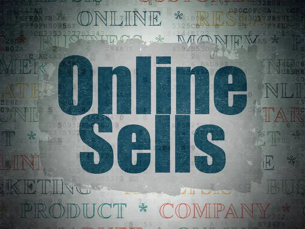 Marketing concept: Online verkoopt op digitale Data-Paper achtergrond — Stockfoto