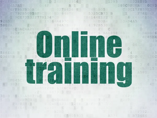 Leren concept: Online Training op digitale Data-Paper achtergrond — Stockfoto
