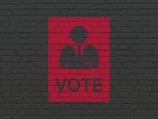 Концепция политики: Бюллетень для голосования на стене — стоковое фото
