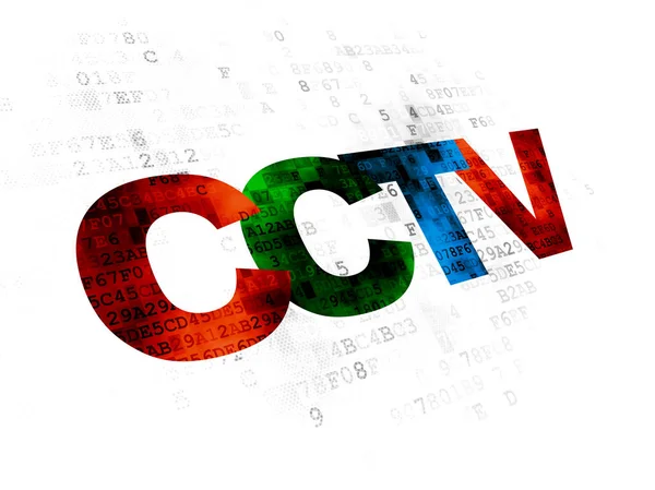 Concepto de seguridad: CCTV sobre fondo digital —  Fotos de Stock