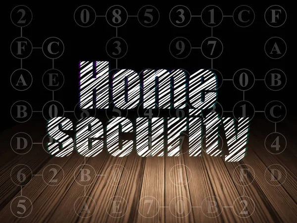 Concetto di sicurezza: Home Sicurezza in camera oscura grunge — Foto Stock