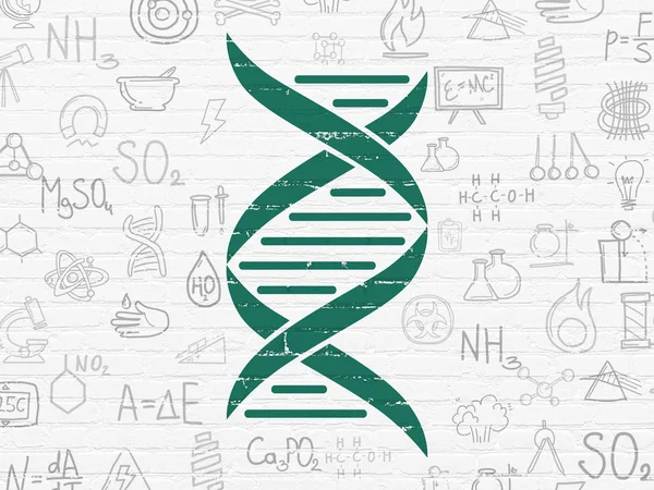 Concepto científico: ADN sobre fondo de pared —  Fotos de Stock